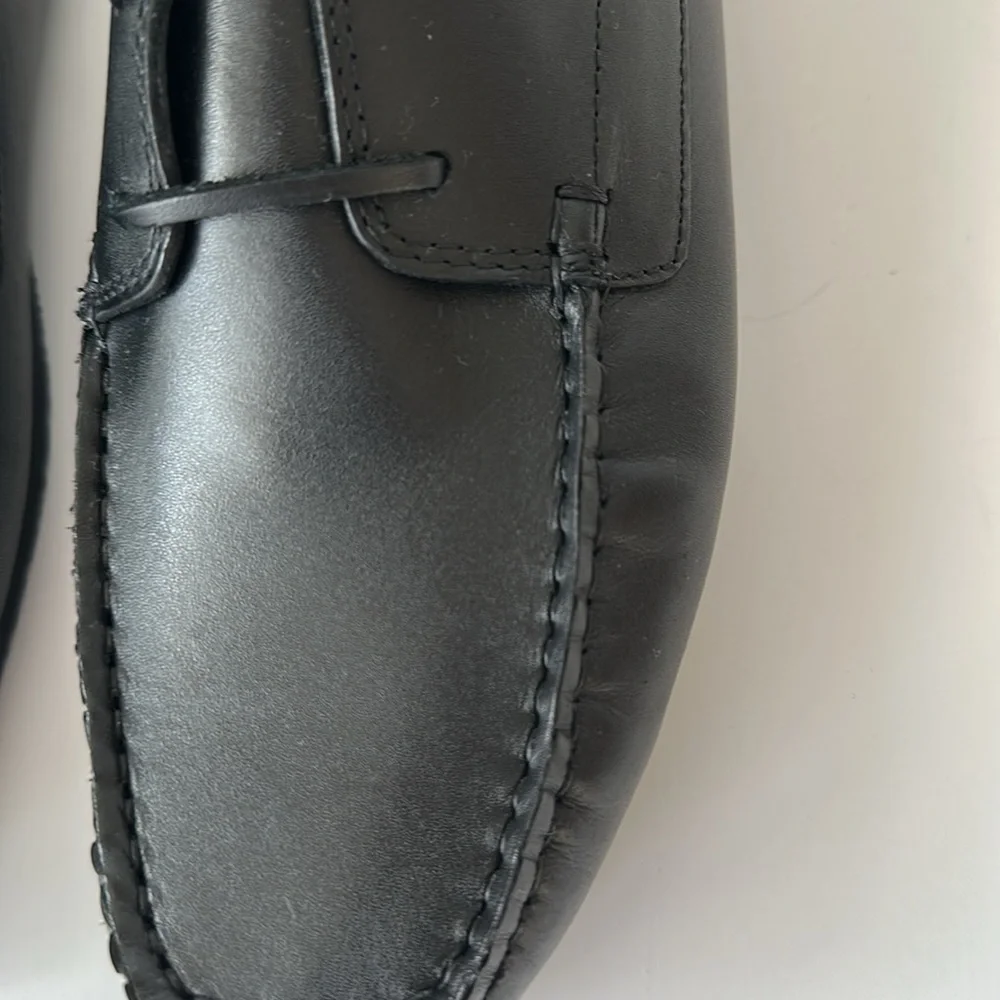 Zara Men's Black Leather Boat Shoes Size 7